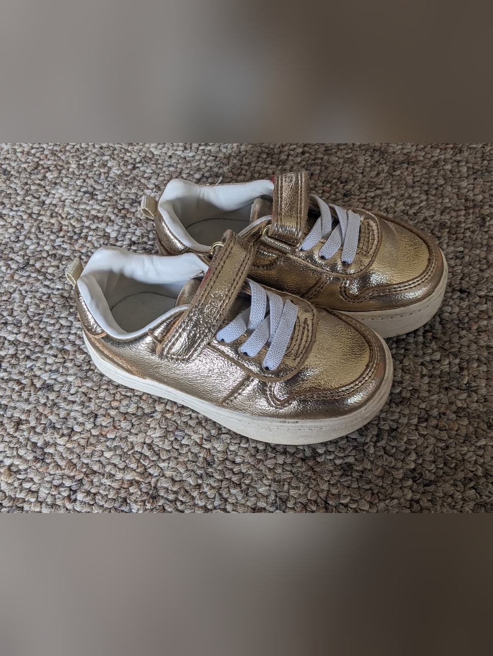 Carter's Metallic Gold Kids Sneakers with White Laces